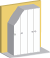 Schrank mit Schräge links