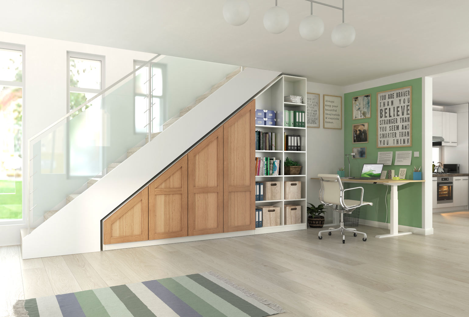 Aktenschrank unter Treppe