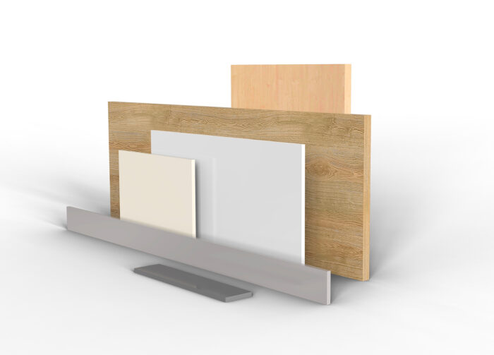 Holzwerkstoffplatten in verschiedenen Größen und Dekoren