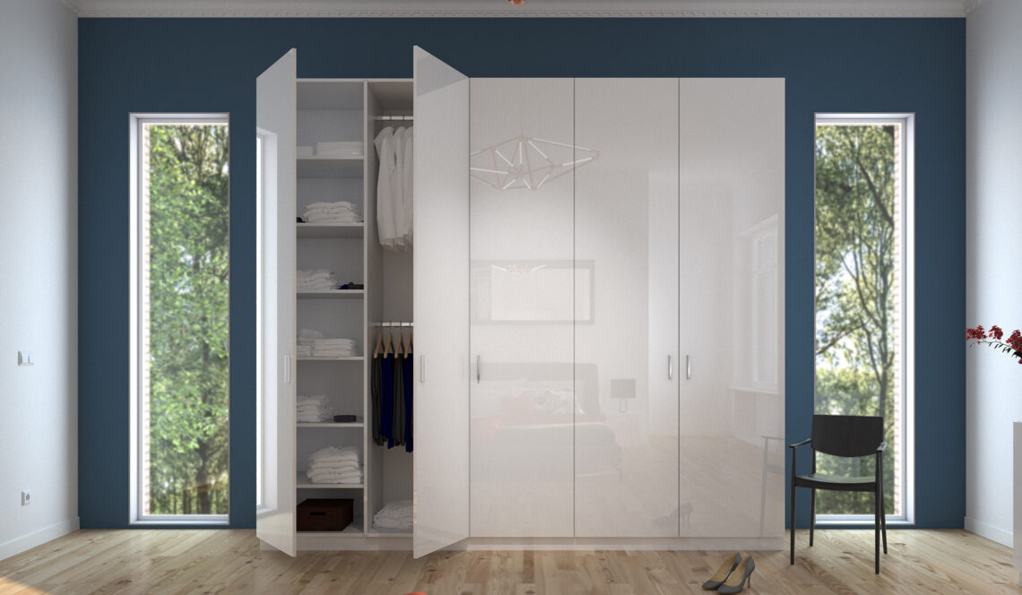 Kleiderschrank nach Maß weißglänzend