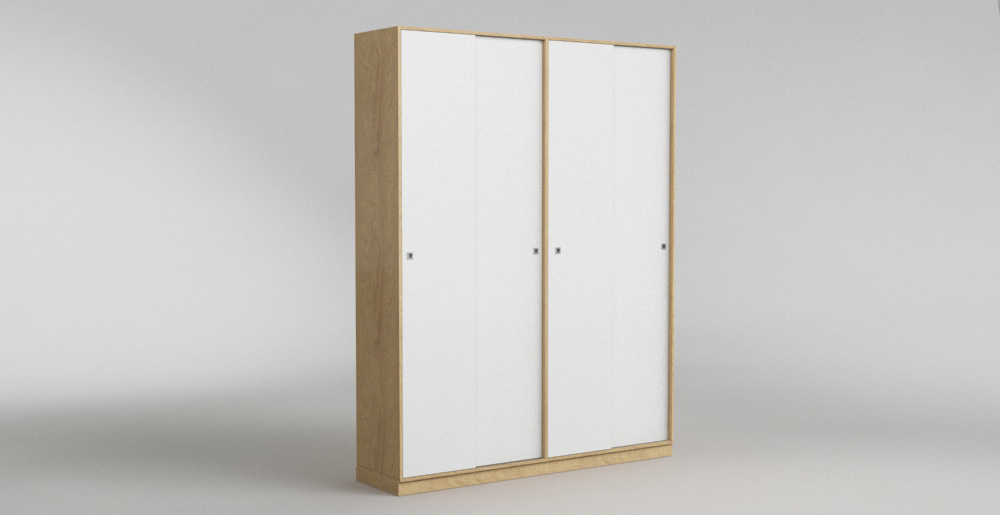 Hochschrank mit 4 Schiebetüren