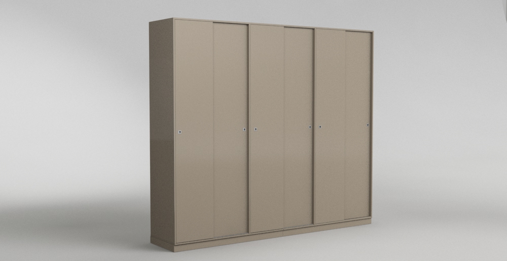 Hochschrank mit 6 Schiebetüren